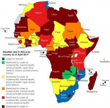 Prawo aborcyjne w Afryce, kwiecień 2019