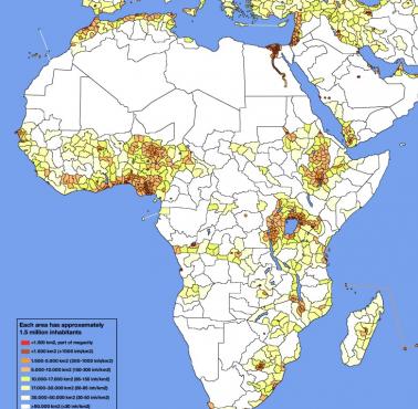 Gęstość zaludnienia Afryki