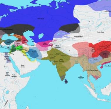 Mapa języków starego świata, 3000 p.n.e.