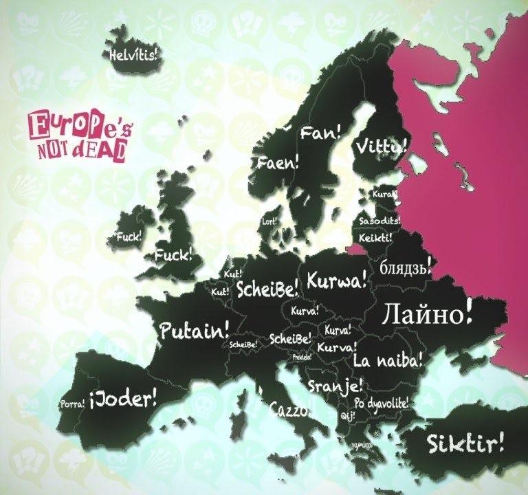 Przekleństwo ku*wa w różnych europejskich językach