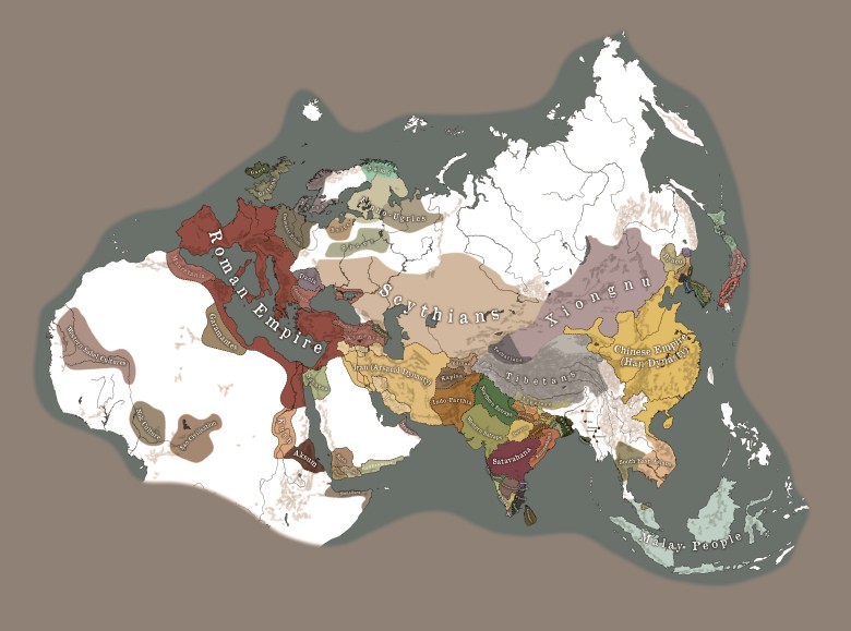 Mapa świat w czasach Jezusa Chrystusa, 30-33 rok
