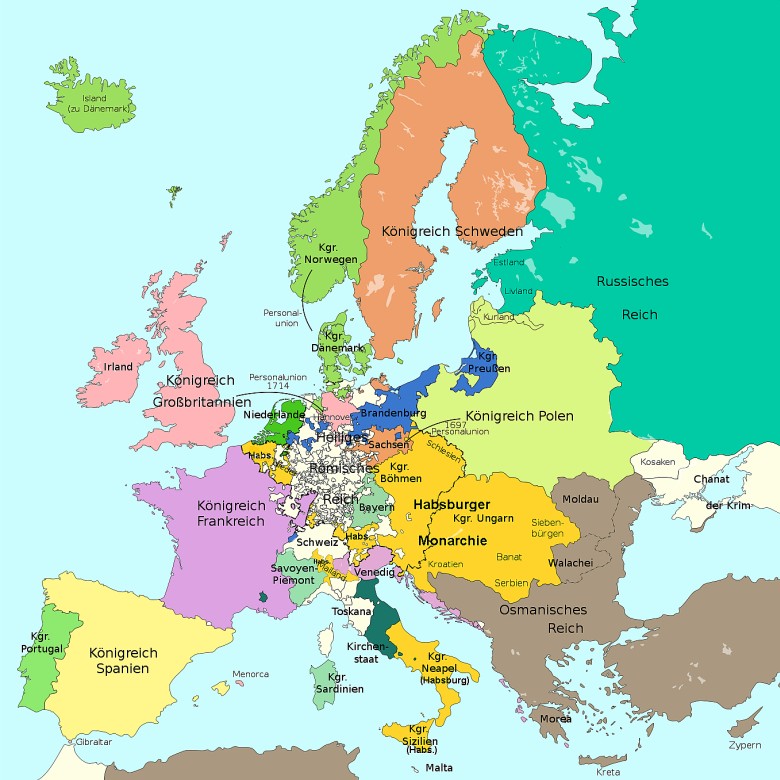 Europa w 1721 roku