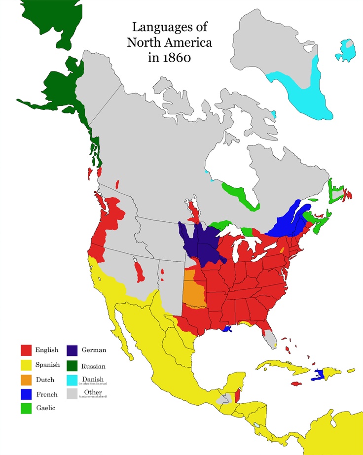 Języki Ameryki Północnej w 1860 roku