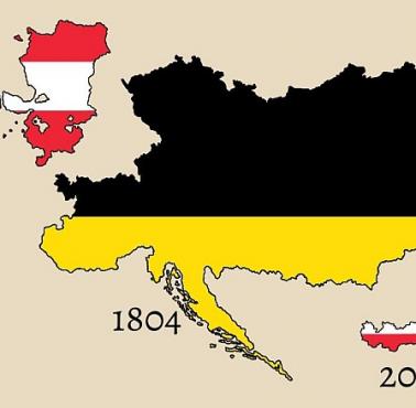 Granice Austrii w 1500, 1804, 2019