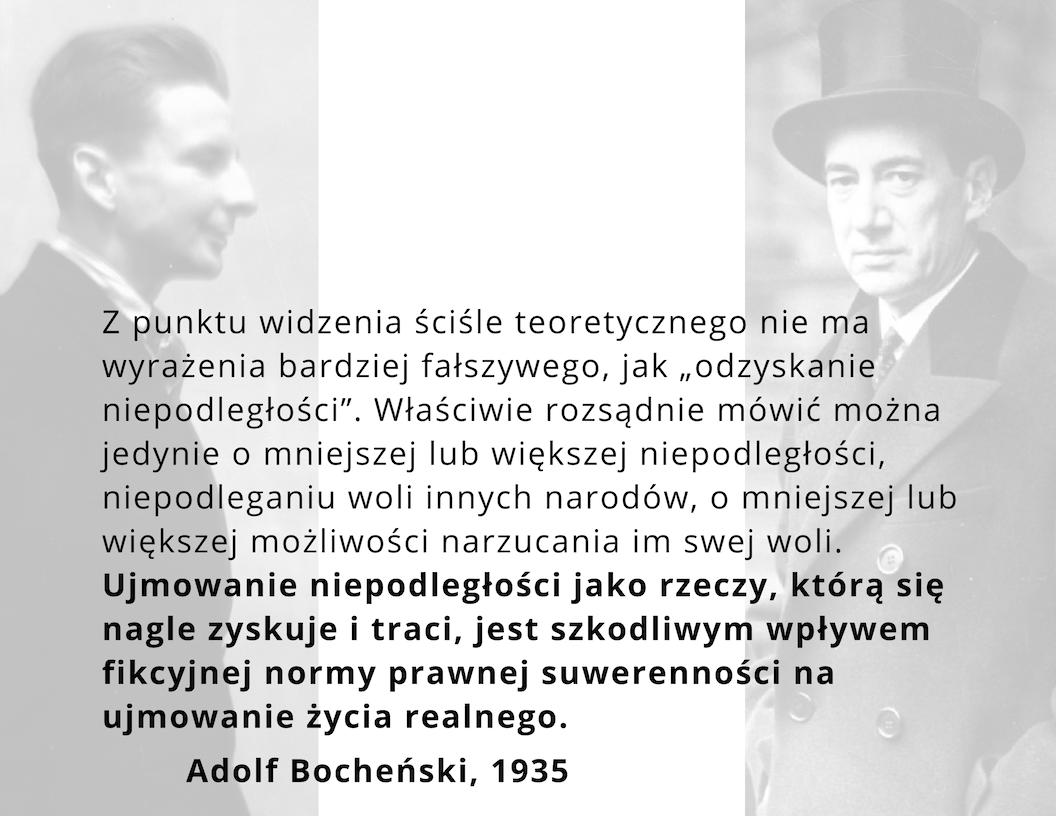 Adolf Bocheński o niepodległości, 1935