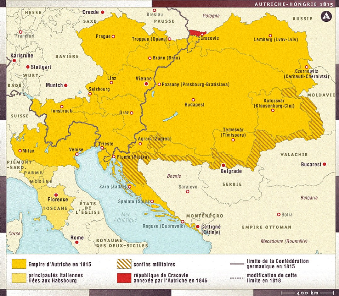 Mapa Cesarstwa Austro-Węgierskiego z 1815 roku