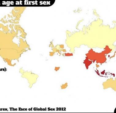 Średni wiek inicjacji seksualnej, 2012