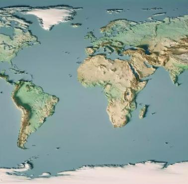 Reliefowa mapa świata