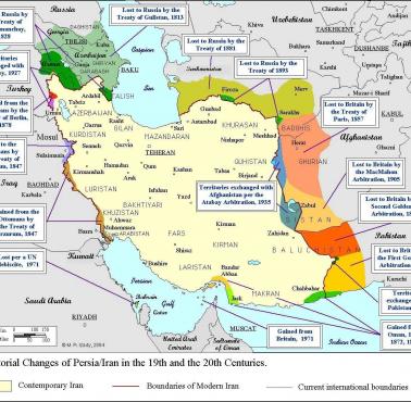 Zmiany terytorialne Iranu w XIX i XX wieku