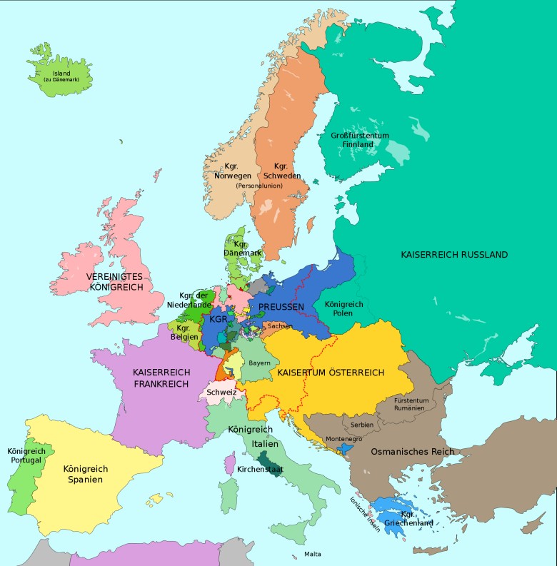 Europa 1861 po zjednoczeniu Włoch