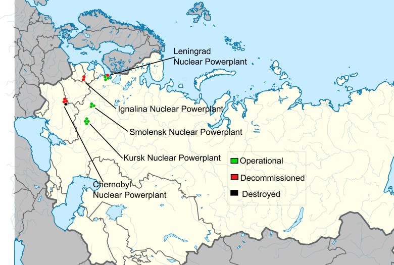 Wszystkie reaktory RBMK 1000/1500 (typu czarnobylskiego)