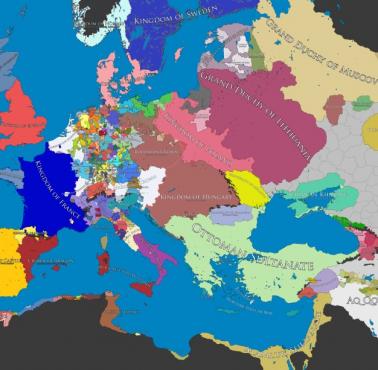 Mapa Europy z 1500 roku