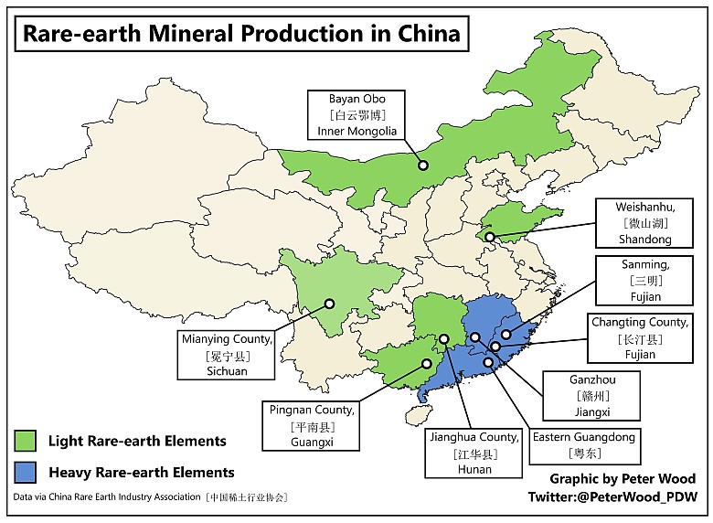 Kopalnie minerałów ziem rzadkich w Chinach