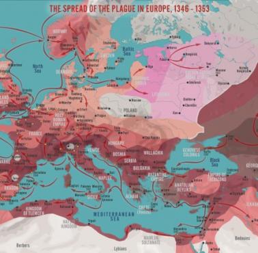 Rozprzestrzenianie się ospy w Europie, 1346-1353