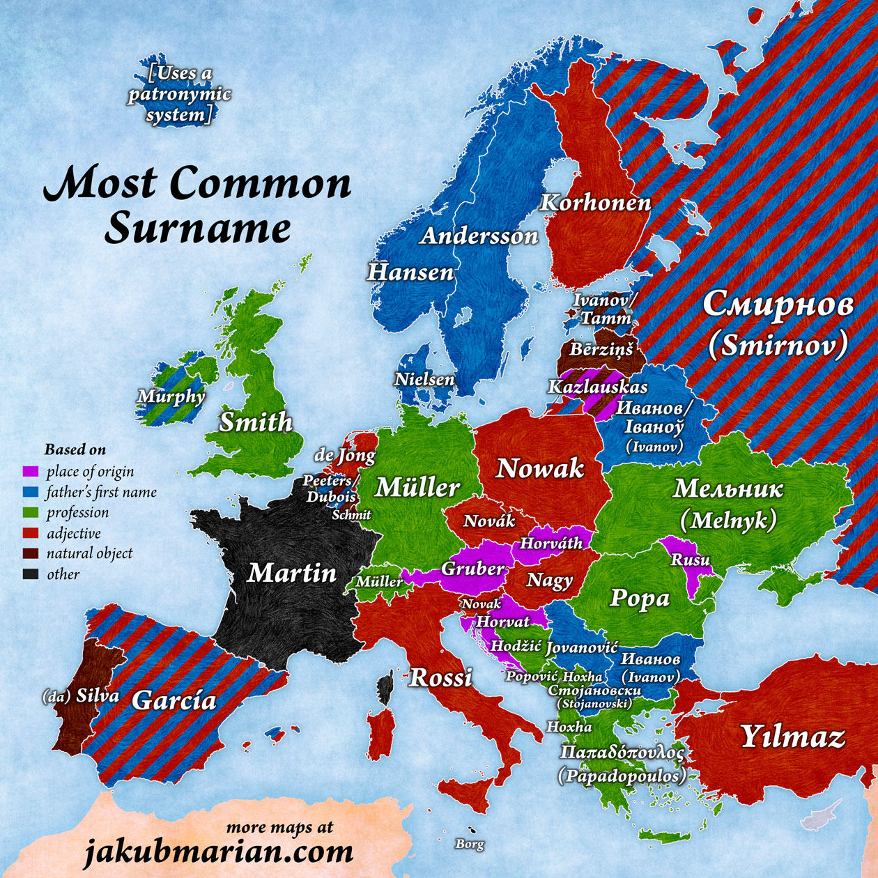 Najpopularniejsze nazwisko w Europie
