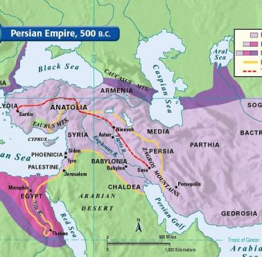 Mapa Imperium Perskiego, 530-500 r. p.n.e.