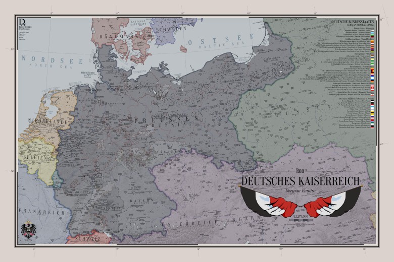 Mapa Niemiec (II Rzeszy), 1910