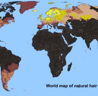 Dominujący kolor włosów na świecie