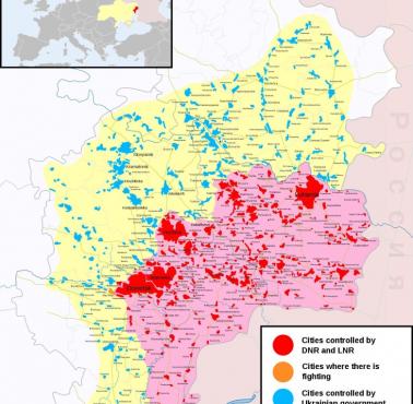 Terytoria okupowane na południowym wschodzie Ukrainy