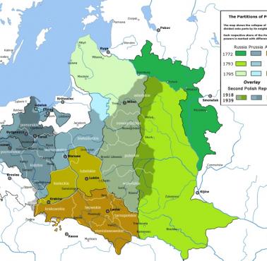 Zmiany granic Polski na przełomie wieków od I rozbioru w 1772 roku