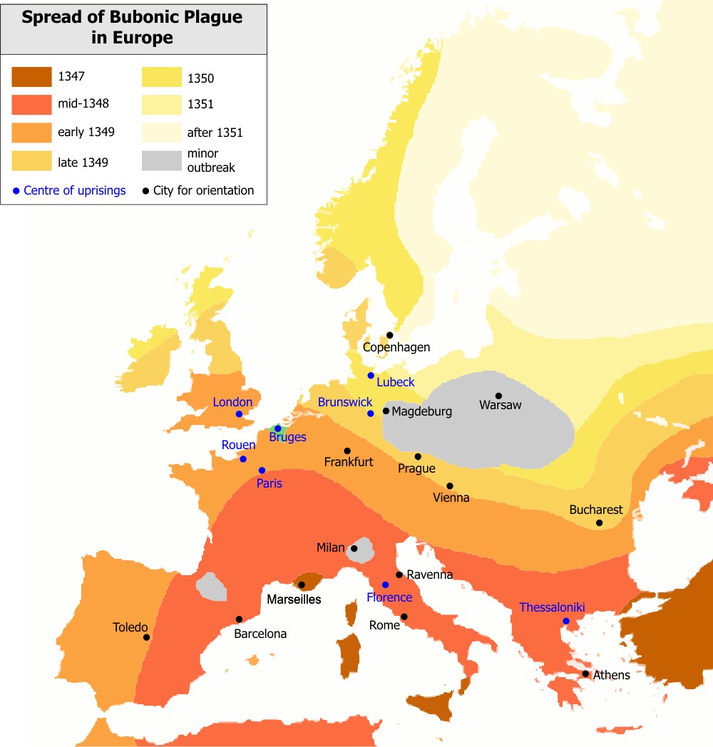 Rozprzestrzenianie się ospy w Europie