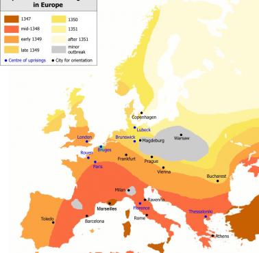 Rozprzestrzenianie się ospy w Europie