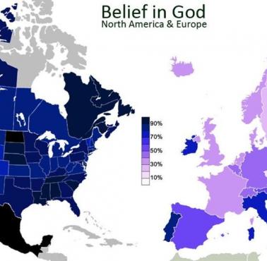 Wiara w Boga w Ameryce Północnej i Europie