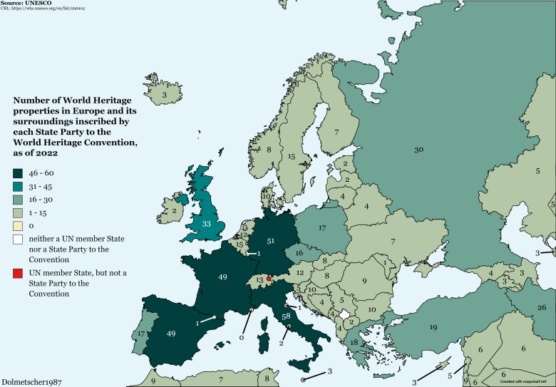 Obiekty światowego dziedzictwa kulturowego UNESCO w Europie, 2022