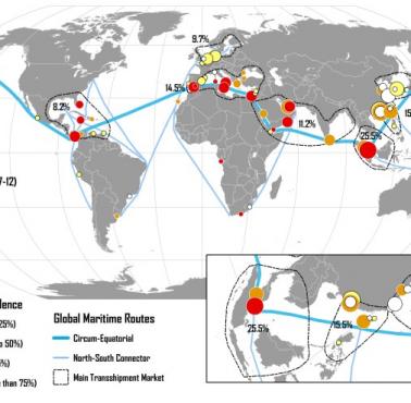 Mapa przeładunkowa świata od 2007 do 2012 roku