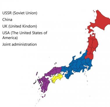 Pierwsze proponowane linie okupacyjne Japonii po II wojnie światowej