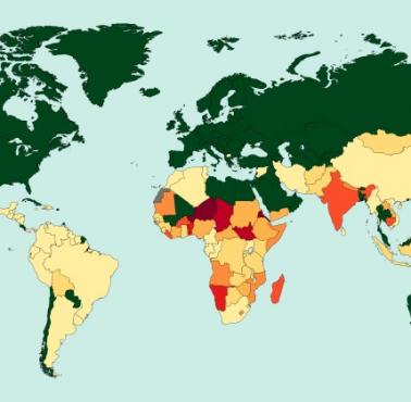 Defekacja w miejscach publicznych w poszczególnych państwach świata, 2015