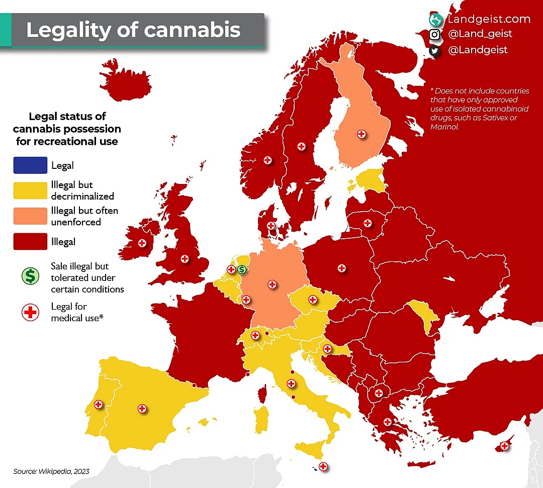 Legalność marihuany w Europie, 2023