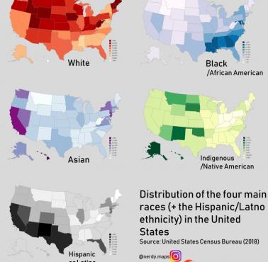 Dystrybucja ras w Stanach Zjednoczonych