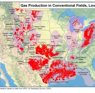 Produkcja gazu w Stanach Zjednoczonych