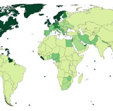 Odsetek osób mówiących po angielsku według krajów