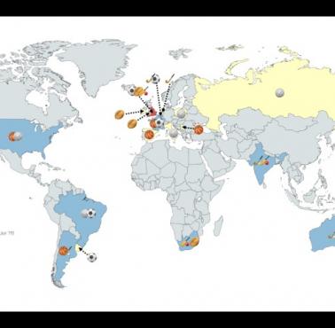 Top najpopularniejszych sportów zespołowych na świecie (piłka nożna, siatkówka, koszykówka, hokej na trawie, krykiet)