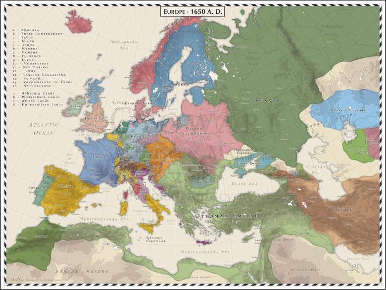 Europa w 1650 roku
