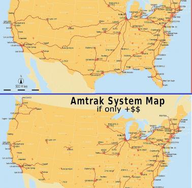 Rentowne i nierentowne trasy kolei Amtrak