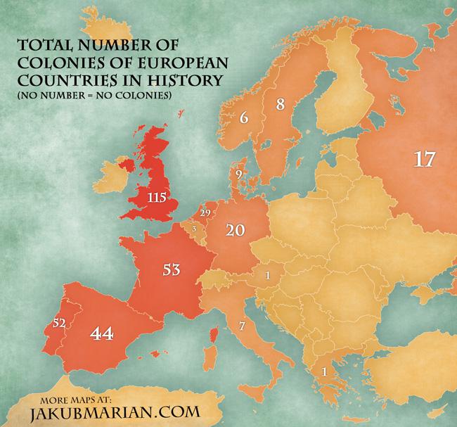 Liczba kolonii państw europejskich