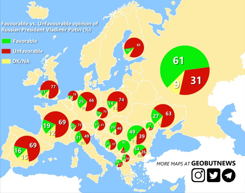 Pozytywne i niekorzystne opinie odnośnie prezydenta Rosji Władimira Putina