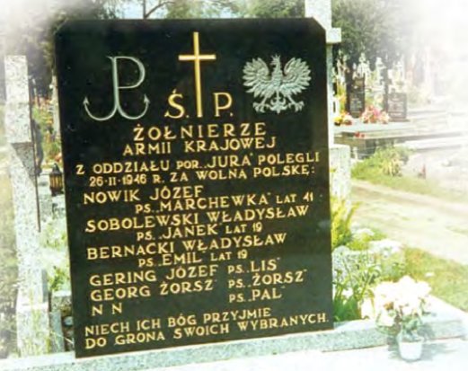 Georg ps.Żorż, Niemiec, dezerter z Wehrmachtu żołnierz oddziału AKO Piotrków zginął z rąk KBW w lutym 1946 roku