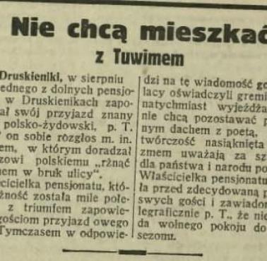 Nie chcą mieszkać z Tuwimem