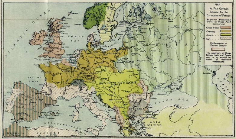 Niemieckie plany po I wojnie światowej opublikowane w Berlinie w 1918 roku