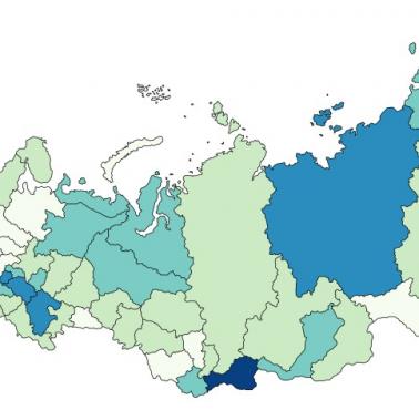 Populacja etnicznie nierosyjska w Rosji według regionu