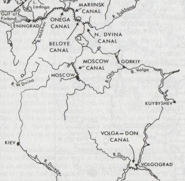 Mapa kanałów w europejskiej części ZSRR, 1972