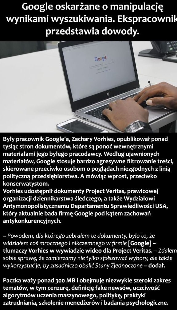 Google wchodzi w politykę zwalczając konserwatystów i wspierając radykalną lewicę