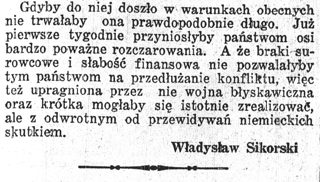 Generał Sikorski o wojnie w czerwcu 1939