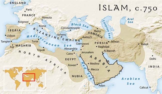 Państwa islamskie w 750 roku