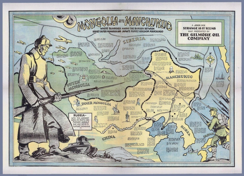 Rozbiory Chin: Wykrojona przez Rosjan Mongolia Zewnętrzna i Mandżukuo z 1936