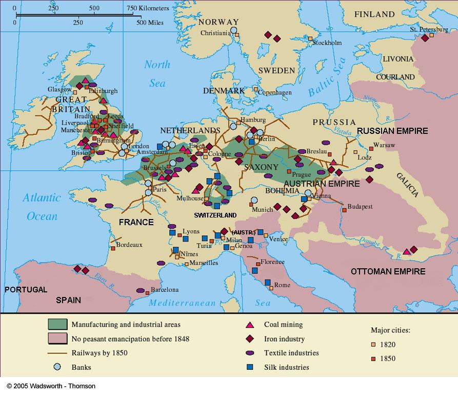 Uprzemysłowienie w Europie do 1850 roku